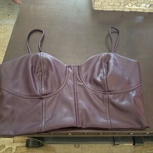 Chic Purple Faux Leather Bustier